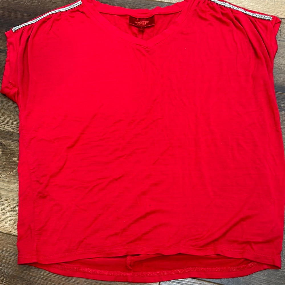 Jennifer Lopez sparkle sleeve tee